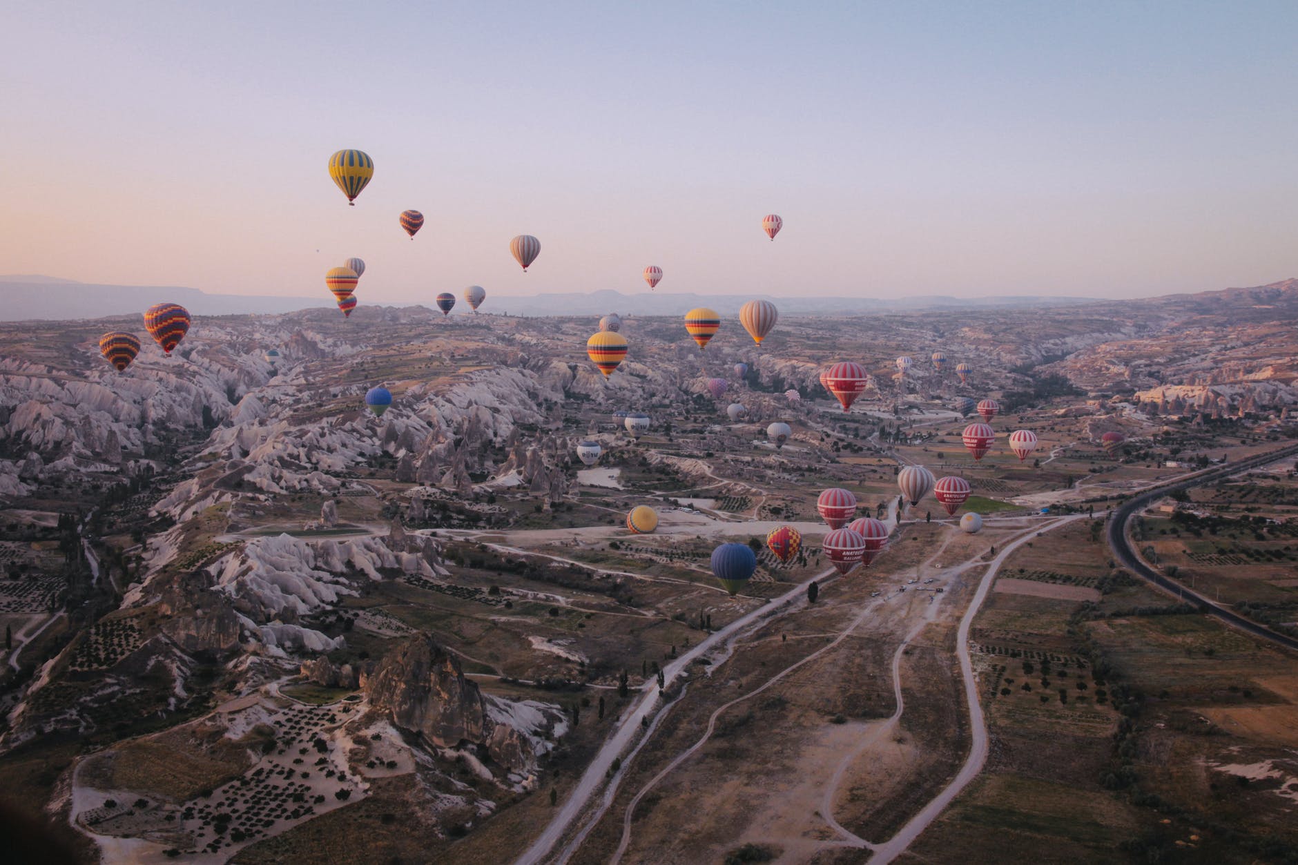 hot air ballons in the sky