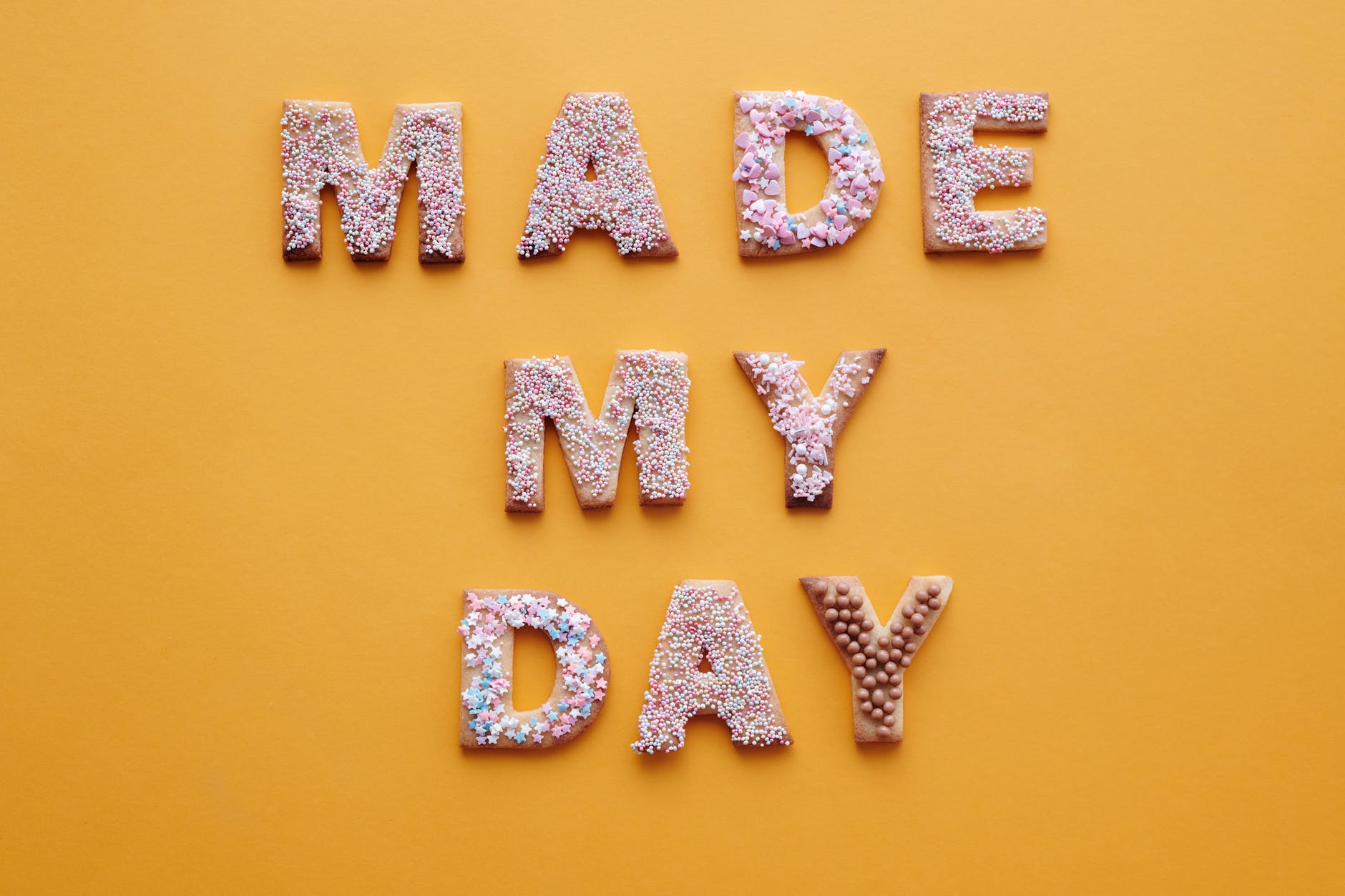 flat lay of letter shaped cookies